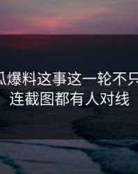关于吃瓜爆料这事这一轮不只是爆点，连截图都有人对线