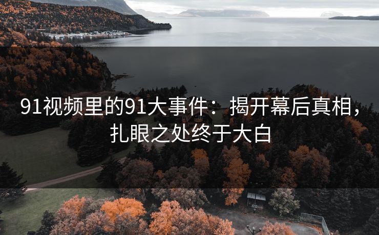 91视频里的91大事件：揭开幕后真相，扎眼之处终于大白