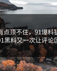 说实话有点顶不住，91爆料猛料吃瓜和新91黑料又一次让评论区失控