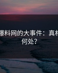 揭秘51爆料网的大事件：真相究竟在何处？