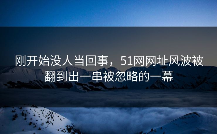 刚开始没人当回事，51网网址风波被翻到出一串被忽略的一幕