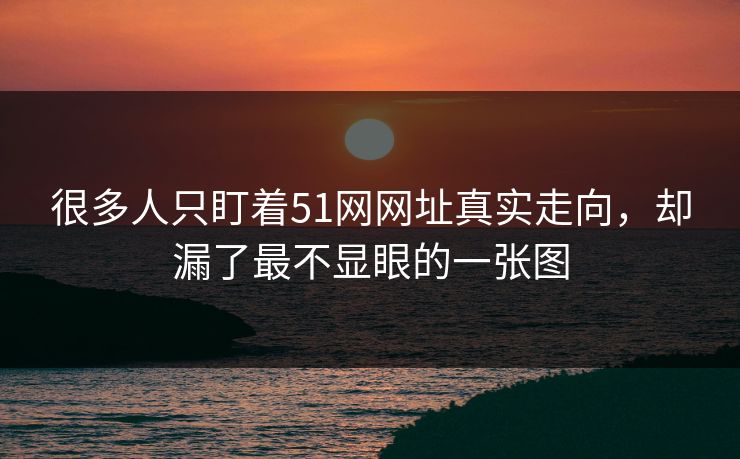 很多人只盯着51网网址真实走向,却漏了最不显眼的一张图 很多人只盯着51网网址真实走向,却漏了最不显眼的一张图