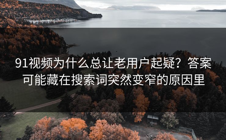 91视频为什么总让老用户起疑?答案可能藏在搜索词突然变窄的原因里 91视频为什么总让老用户起疑?答案可能藏在搜索词突然变窄的原因里